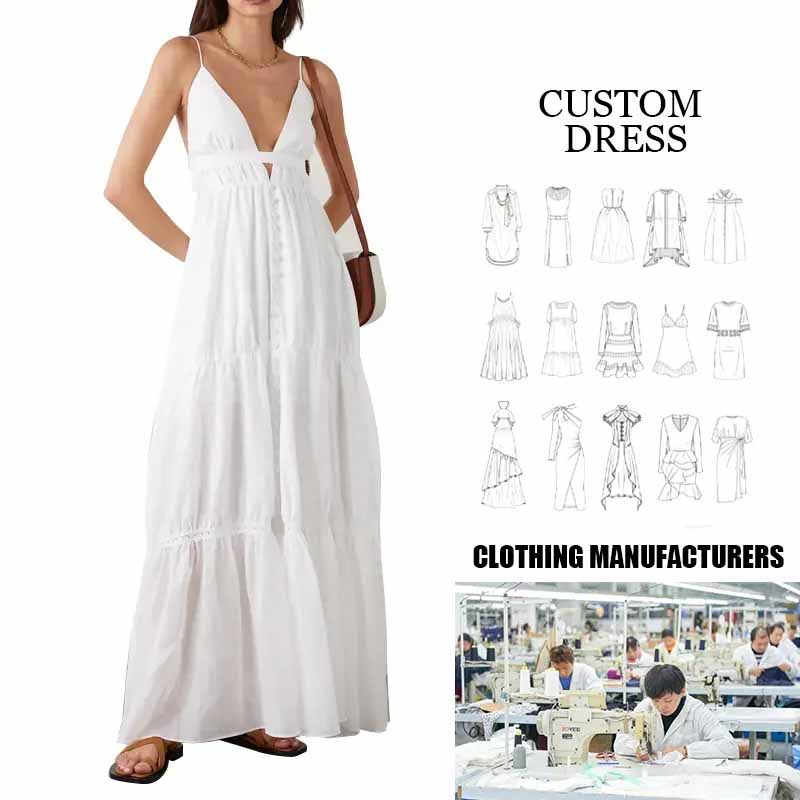 Casual long layered v neck halter dress