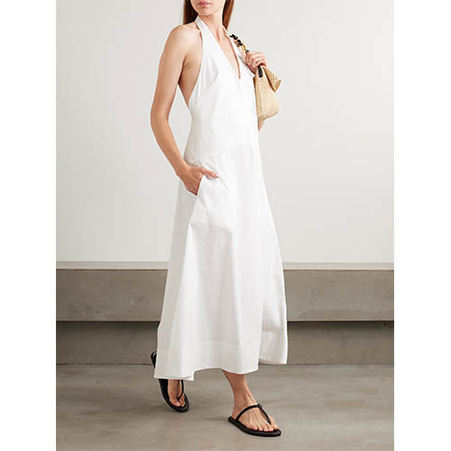 White Halter Maxi Dress That Nails Relaxed Chic